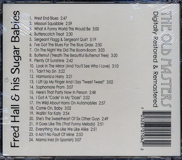 Fred Hall & His Sugar Babies, Arthur Fields - Fred Hall & His Sugar Babies Featuring Arthur Fields (24 tracks) (CD)