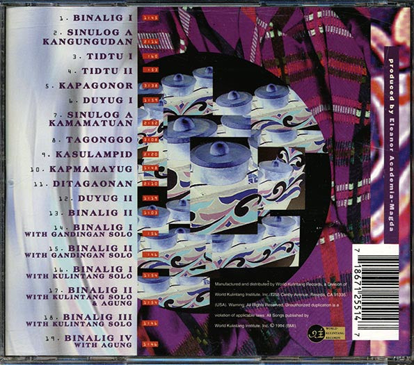 World Kulintang Institute - Kulintang: Ancient Gong/Drum Music From The Southern Philippines (CD)