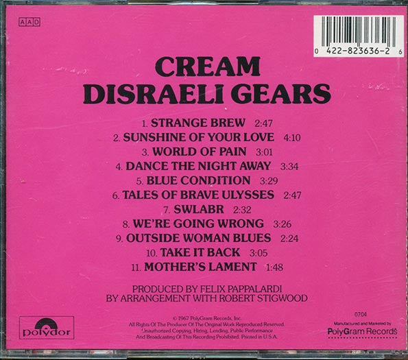 Cream  - Disraeli Gears (CD)