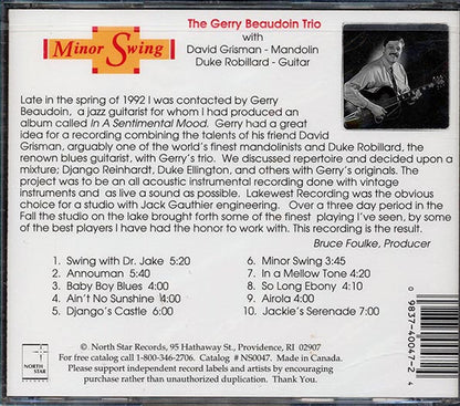 Gerry Beaudoin Trio With David Grisman And Duke Robillard  - Minor Swing (CD)