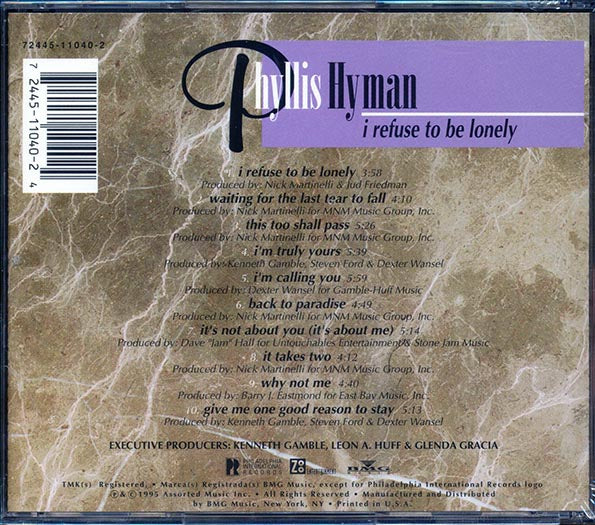 Phyllis Hyman  - I Refuse To Be Lonely (CD)