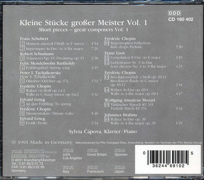 Sylvia Capova - Klein Stucke Grober Meister Volume 1 (CD)