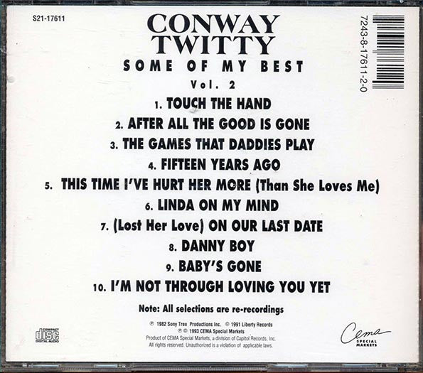 Conway Twitty - Some Of My Best Volume 2 (CD)