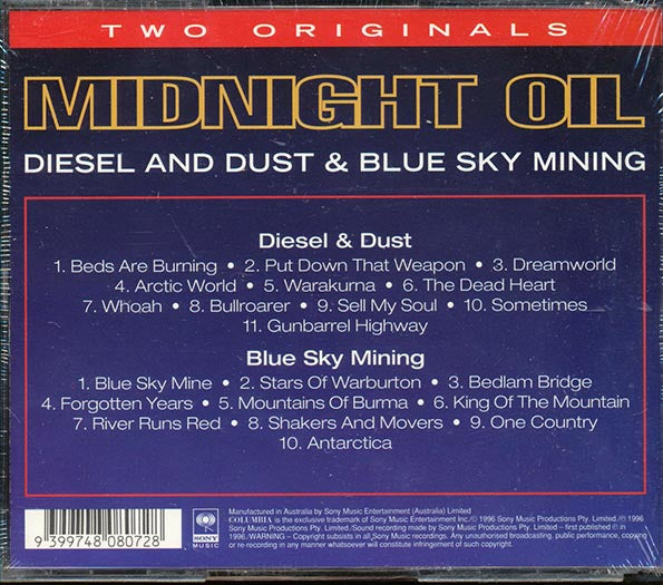 Midnight Oil - Diesel & Dust , Blue Sky Mining  (2 albums on 2 CDs) (CD)