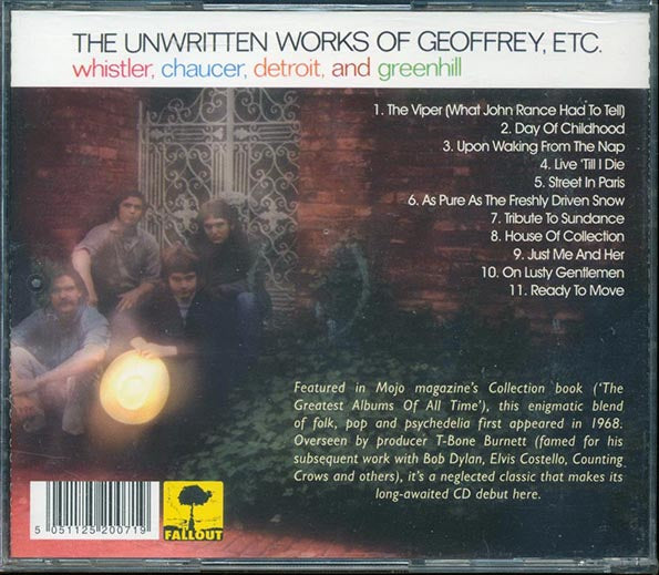 Whistler, Chaucer, Detroit, And Greenhill  - The Unwritten Works Of Geoffrey, Etc (CD)