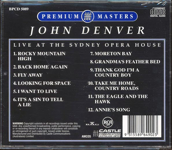 John Denver  - Live At The Sydney Opera House (CD)