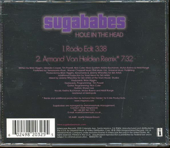 Sugababes  - Hole In The Head (CD)