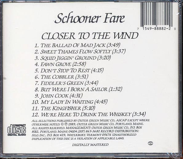 Schooner Fare  - Closer To The Wind (CD)
