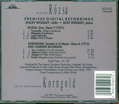 Rozsa Korngold  - Duo Opus 7 For Violin And Piano (CD)
