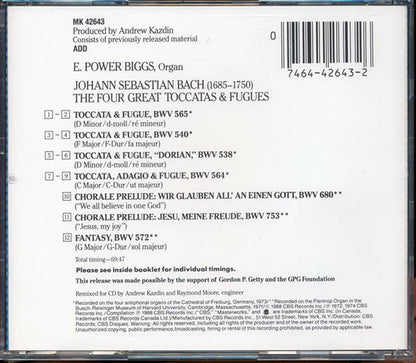 Bach E. Power Biggs  - The Four Great Toccatas And Fugues (CD)