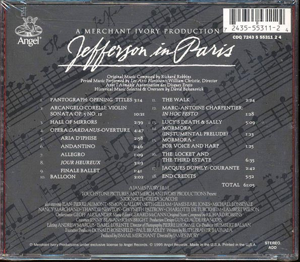 Richard Robbins, William Christie - A Merchant Ivory Production: Jefferson In Paris (CD)