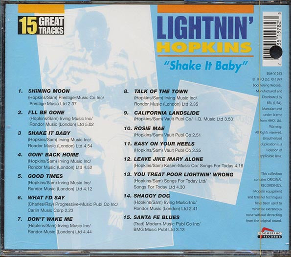 Lightnin' Hopkins - Shake It Baby (CD)