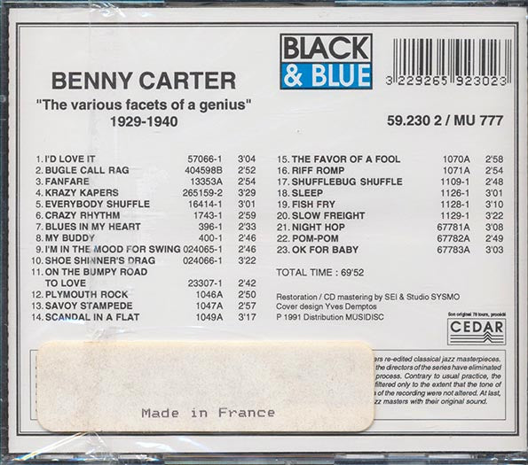 Benny Carter - The Various Facets Of A Genious (CD)
