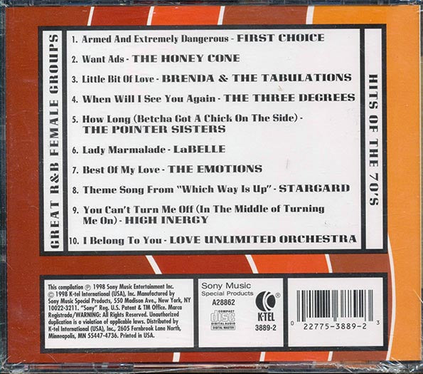 First Choice, The Honey Cone, Brenda & The Tabulations, Etc. - Great R&B Female Groups: Hits Of The 70's (CD)