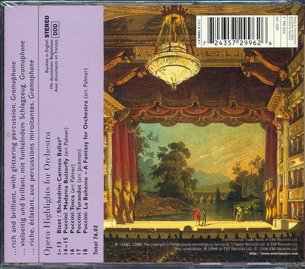 Bizet, Shchedrin, Gerard Schwarz, Etc. - Opera Highlights For Orchestra (CD)