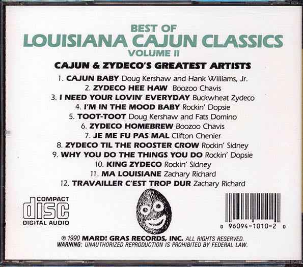 Boozoo Chavis, Clifton Chenier, Rockin Sidney, Etc. - Best Of Louisiana Cajun Classics Volume 2 (CD)