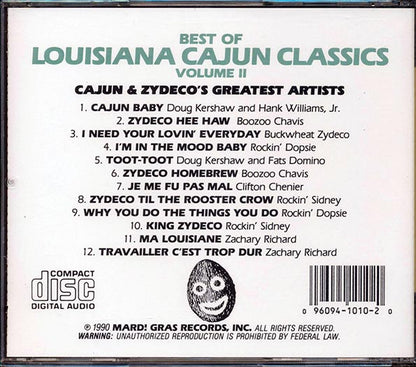 Boozoo Chavis, Clifton Chenier, Rockin Sidney, Etc. - Best Of Louisiana Cajun Classics Volume 2 (CD)