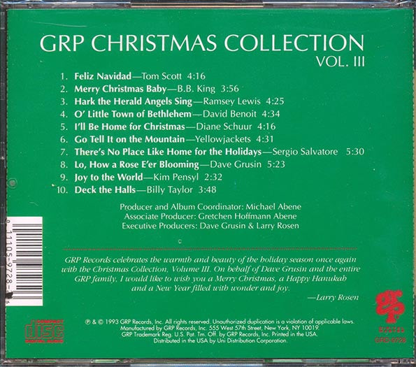 Tom Scott, David Benoit, Ramsey Lewis, Etc. - GRP Christmas Collection Volume 3 (CD)