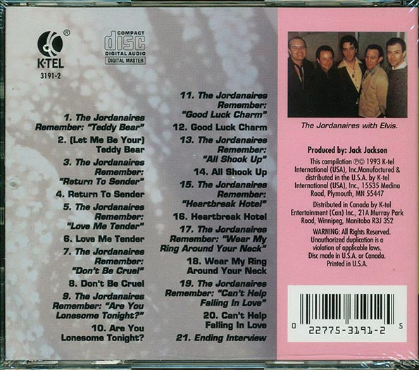 The Jordanaires  - Memories Of Elvis By The Jordanaires (CD)