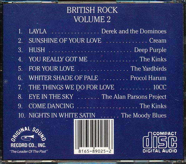 10CC, The Yardbirds, Derek & The Dominos, Cream, Deep Purple, Etc. - British Rock Volume 2 (CD)