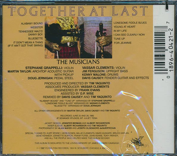 Stephane Grappelli, Vassar Clements - Together At Last (CD)