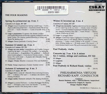 Antonio Vivaldi, Paul Peabody, Richard Kapp, Philharmonic Virtuosi - The Four Seasons (CD)
