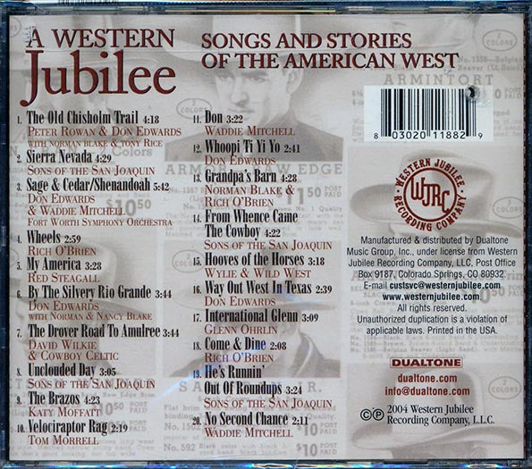 Peter Rowan, Katy Moffat, Don Edwards, Sons Of The San Juaquin, Etc. - A Western Juibilee: Songs And Stories Of The American West (CD)