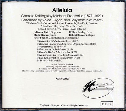 Michael Praetorius, The New York Cornet & Sacbut Ensemble, Julianne Baird, Wilbur Pauley, Mark Bleeke, Robert Barrows, Peter Becker - Alleluia (CD)