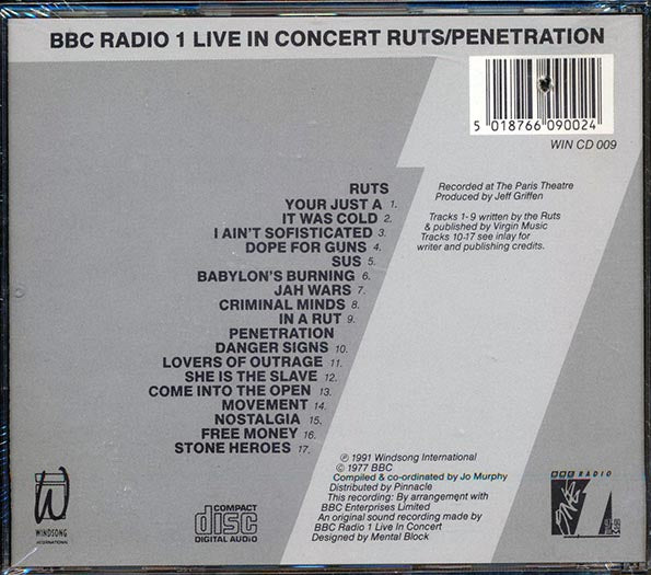 Ruts, Penetration - BBC Radio 1 Live In Concert (CD)