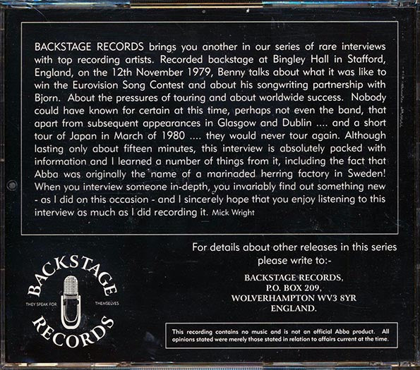 Benny Anderson (ABBA) - In Conversation (CD)