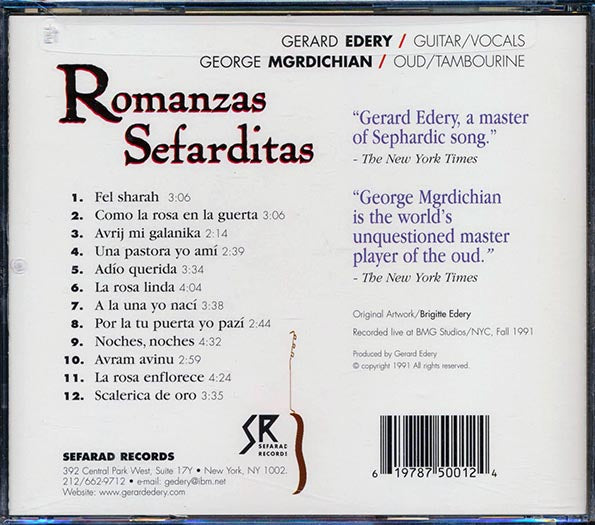 George Mgrdichian, Gerard Edery - Romanzas Sefarditas (CD)