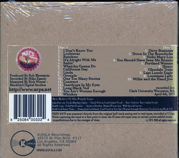 New Riders Of The Purple Sage - Worcester, MA 4/4/73 (CD)