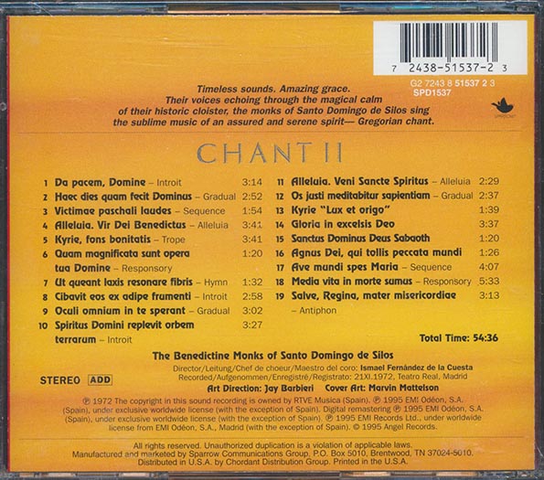 The Benedictine Monks Of Santo Domingo De Silos - Chant II (CD)