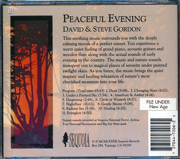 David & Steve Gordon - Peaceful Evening: Piano, Acoustic Guitar, Wooden Flute & Sounds Of Nature (CD)