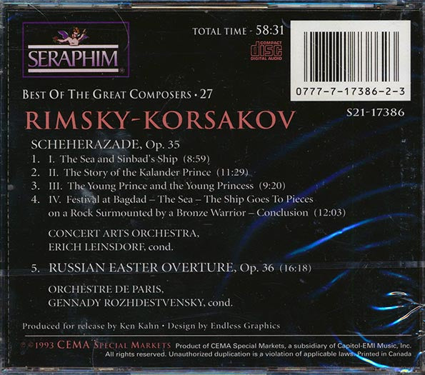 Rimsky-Korsakov - Scheherazade: Russian Easter Overture (CD)