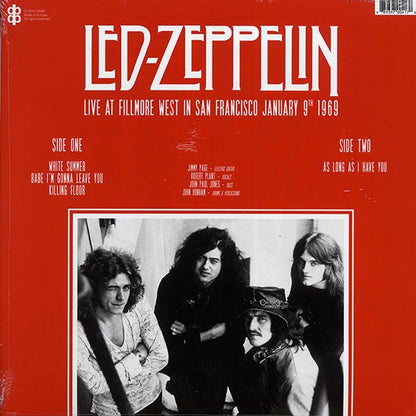 Led Zeppelin - Live At Fillmore West In San Francisco January 9th 1969 (LP)