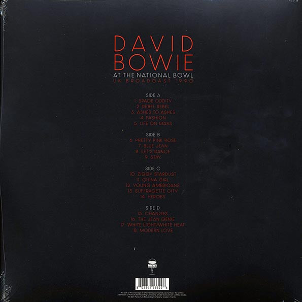 David Bowie - At The National Bowl UK Broadcast 1990: Milton Keynes, England, August 5th 1990 (LP) - PureSound Records