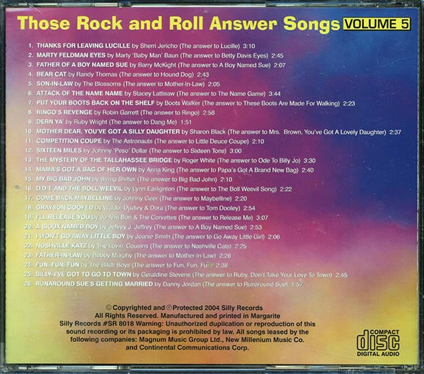 The Bitch Boys, The Lovin' Cousins, The Astronauts, Jo Ann Bonn & The Corvettes, Etc. - Thse Rock And Roll Answer Songs Volume 5 (CD)