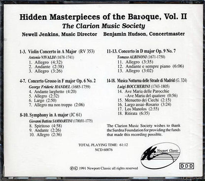 Vivaldi, Handel, Albinoni, Boccherini, The Clarion Music Society - Hidden Masterpieces Of The Baroque Volume 2 (CD)