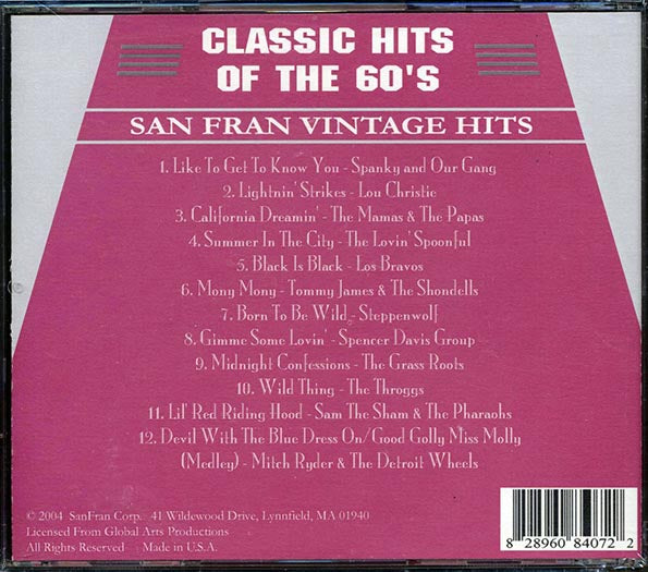 The Mamas & The Papas, The Troggs, Los Bravos, Steppenwolf, Etc. - Classic Hits Of The 60's (CD)