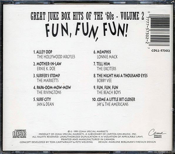 Lonnie Mack, Bobby Vee, The Hollywood Argyles, Jay & The Americans, Etc. - Fun Fun Fun: Great Juke Box Hits Of The '60s Volume 2 (CD)