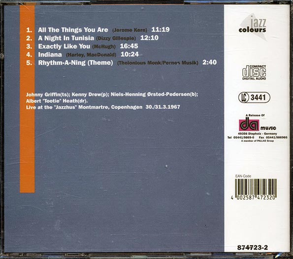 Johnny Griffin Quartet - Live At The Jazzhus Montmarte Volume 1 (CD)