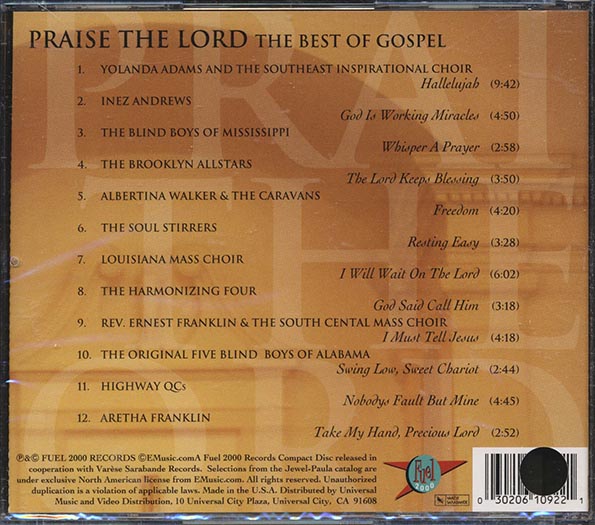 The Soul Stirrers, Aretha Franklin, Yoalnda Adams, Etc. - Praise The Lord: The Best Of Gospel (CD)