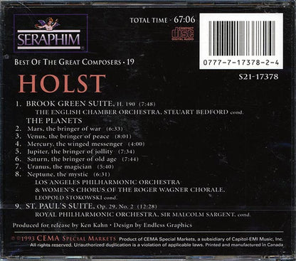 Gustav Holst - The Planets, Brook Green Suite, St. Paul's Suite (CD)