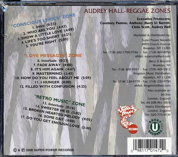 Audrey Hall - Reggae Zones (CD)