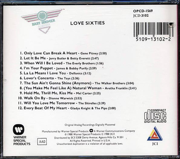 Gene Pitney, The Delfonics, The Toys - Love Sixties: Twelve Great Love Songs Of The Sixties (CD)