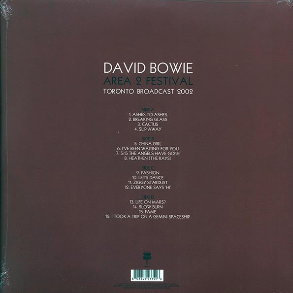 David Bowie - Area 2 Festival: Toronto Broadcast 2002 (ltd. ed.) (2xLP) (LP) - PureSound Records