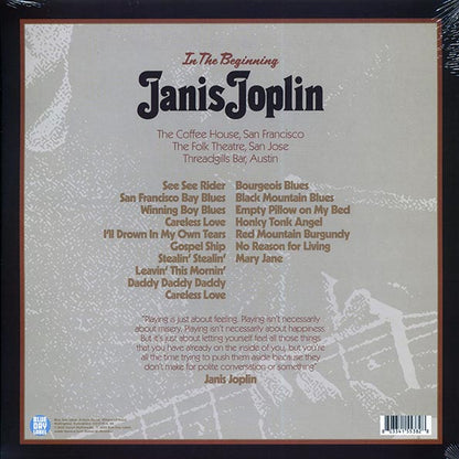 Janis Joplin - In The Beginning: Janis Joplin Live At The Coffee House, San Jose & Threadgills Bar, Austin (LP) - PureSound Records