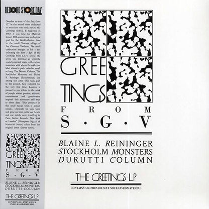 Blaine L Reininger, Stockholm Monsters, The Durutti Column - Greetings From SGV (LP) - PureSound Records