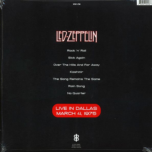 Led Zeppelin - Live In Dallas, March 4, 1975 (LP) - PureSound Records